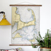 Cape Cod & The Islands (Nantuket & Martha's VIneyard) Vintage Nautical Chart Fabric Scroll - Maritime Tribes USAScroll