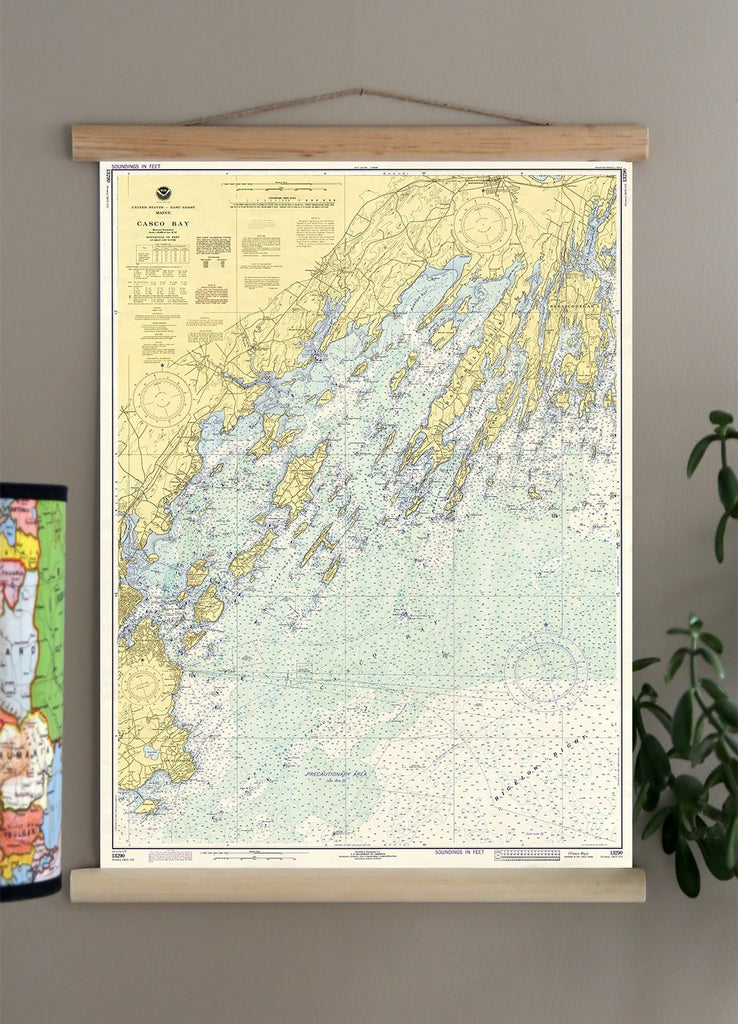 Casco Bay to Harpswell Nautical Chart Scroll - Maritime Tribes USAScroll