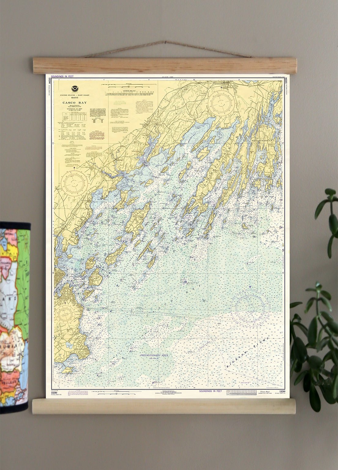 Casco Bay to Harpswell Nautical Chart Scroll - Maritime Tribes USAScroll