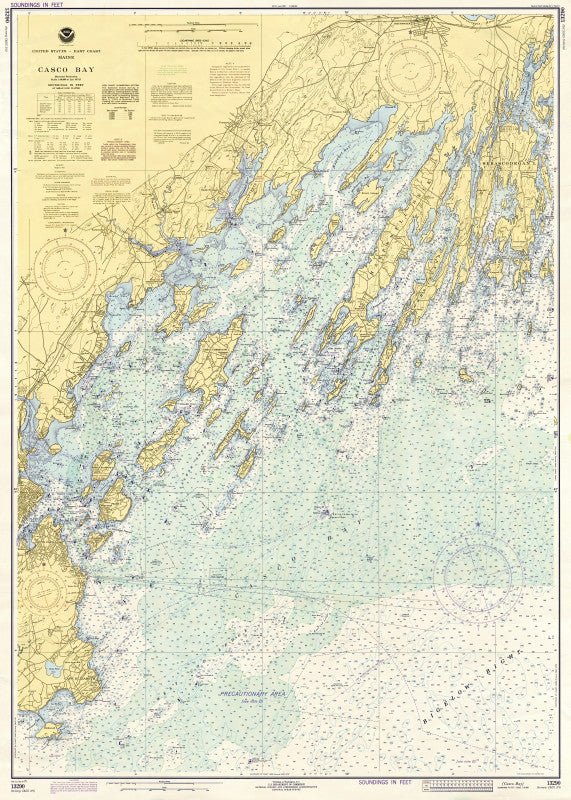 Casco Bay to Harpswell Nautical Chart Scroll - Maritime Tribes USAScroll