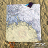 Cohasset, MA Nautical Chart Blanket - Maritime Tribes USABlanket
