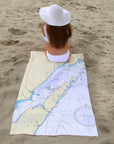 Door County Peninsula WI Nautical Chart Quick Dry Towel - Maritime Tribes USATowel