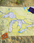 Great Lakes All Over Map Blanket