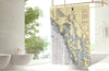 Glacier Bay, AK Nautical Chart Shower Curtain - Maritime Tribes USAShower Curtain
