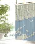 Thames River Hillside Shower Curtain