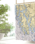 Ketchikan, AK w/ Prince of Wales Island Nautical Chart Shower Curtain - Maritime Tribes USAShower Curtain