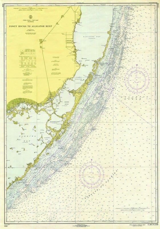 Key Largo Chart c. 1970 Scroll - Maritime Tribes USAScroll