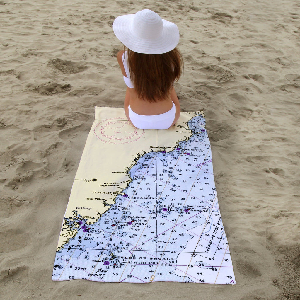 Kittery to Cape Porpoise ME Nautical Chart Quick Dry Towel - Maritime Tribes USATowel