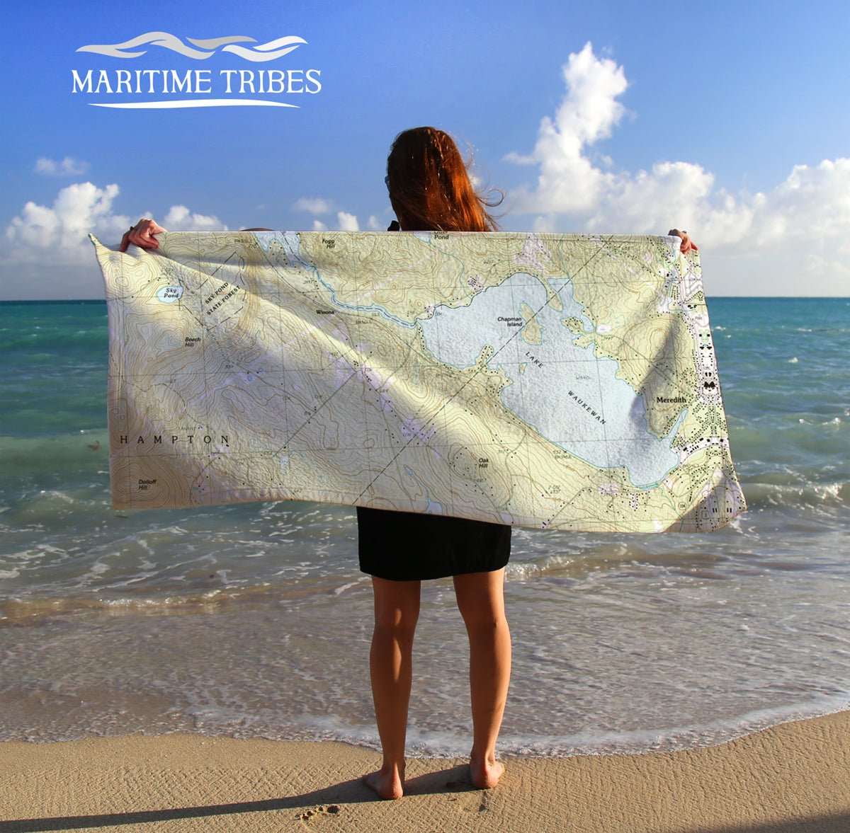 Lake Waukewan, NH Vintage Topo Map Quick Dry Towel - Maritime Tribes USATowel