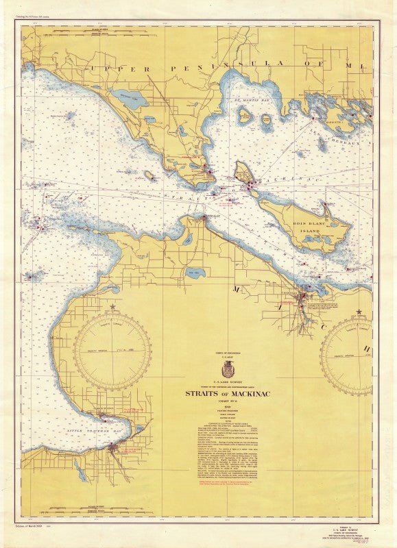 Mackinaw Island, MI Vintage Nautical Chart Scroll - Maritime Tribes USAScroll
