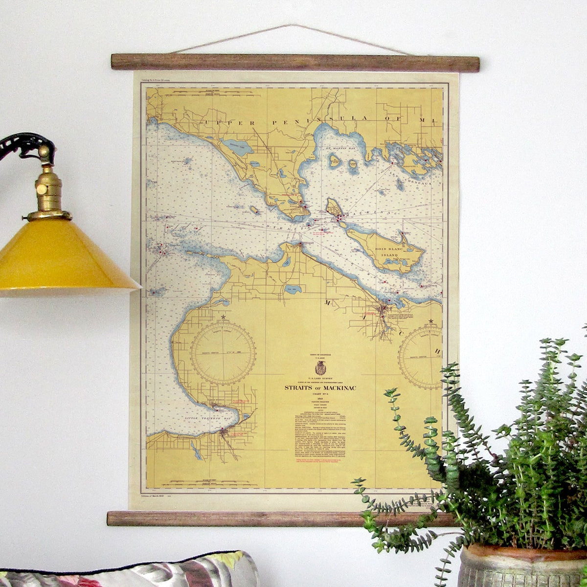 Mackinaw Island, MI Vintage Nautical Chart Scroll - Maritime Tribes USAScroll