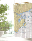 Marblehead & Salem Harbor Nautical Chart Shower Curtain - Maritime Tribes USAShower Curtain