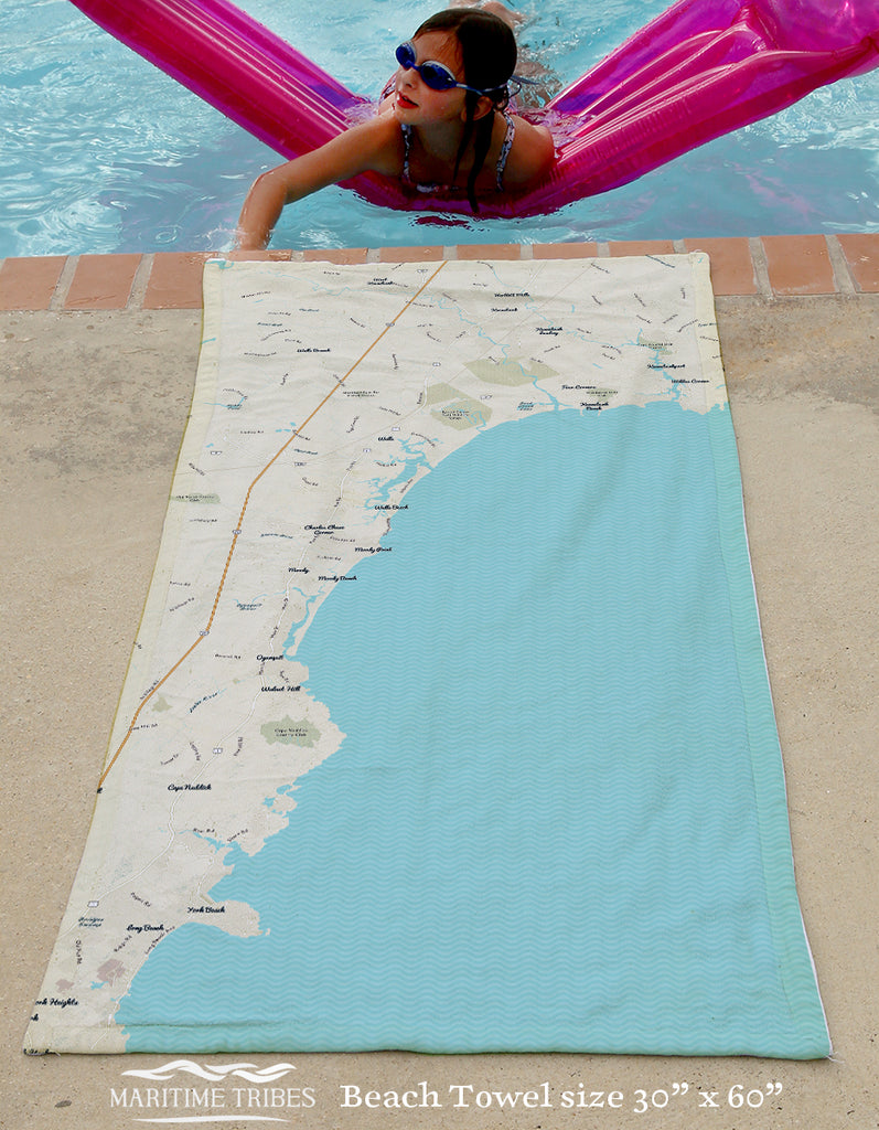 Kennebunkport to Cape Neddick ME Modern Wave Quick Dry Towel