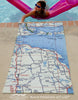 Rogers City, MI Antique Map Quick Dry Towel - Maritime Tribes USATowel