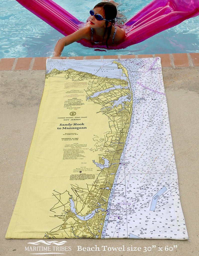 Sandy Hook to Manasquan Quick Dry Towel - Maritime Tribes USATowel