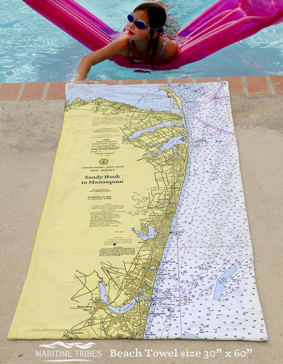Sandy Hook to Manasquan Quick Dry Towel - Maritime Tribes USATowel