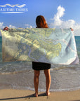 Savannah, GA Nautical Chart Quick Dry Towel - Maritime Tribes USATowel