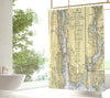 Thames River, CT Nautical Chart Shower Curtain - Maritime Tribes USAShower Curtain