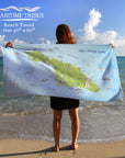Catalina Island Illustrated Map Quick Dry Towel