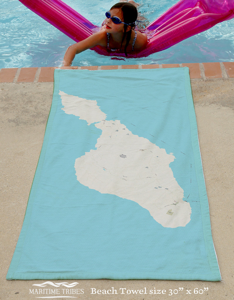 Catalina Island California Modern Wave Quick Dry Towel